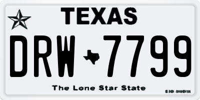 TX license plate DRW7799