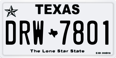 TX license plate DRW7801
