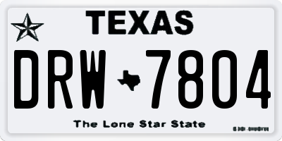 TX license plate DRW7804