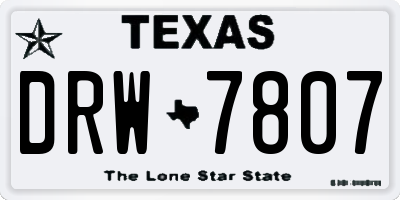 TX license plate DRW7807