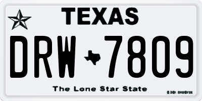 TX license plate DRW7809