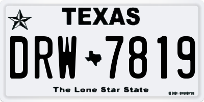 TX license plate DRW7819