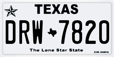 TX license plate DRW7820