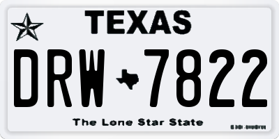 TX license plate DRW7822