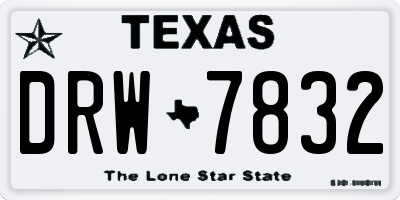 TX license plate DRW7832