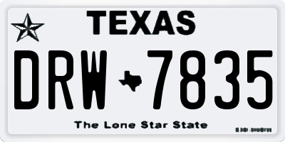 TX license plate DRW7835