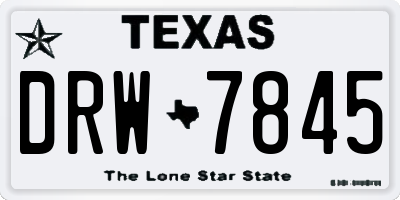 TX license plate DRW7845