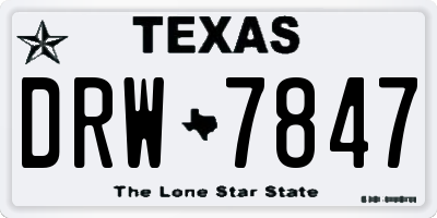 TX license plate DRW7847
