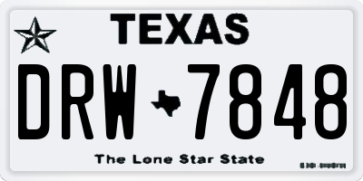 TX license plate DRW7848