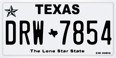 TX license plate DRW7854