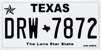 TX license plate DRW7872