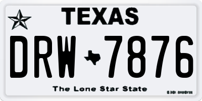 TX license plate DRW7876