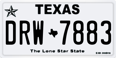 TX license plate DRW7883