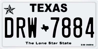 TX license plate DRW7884