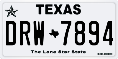 TX license plate DRW7894