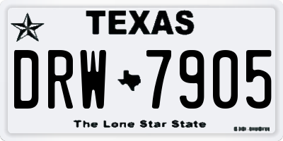 TX license plate DRW7905