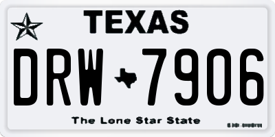 TX license plate DRW7906