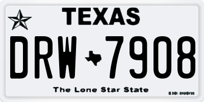 TX license plate DRW7908