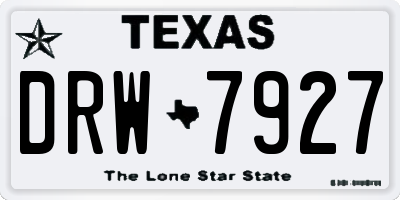 TX license plate DRW7927