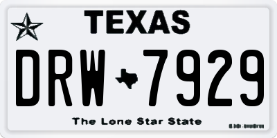 TX license plate DRW7929