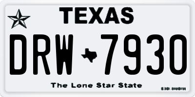 TX license plate DRW7930