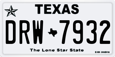TX license plate DRW7932