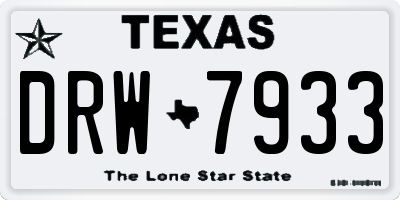 TX license plate DRW7933