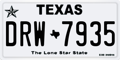TX license plate DRW7935