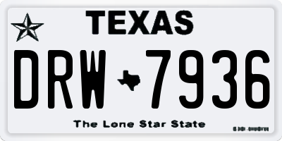 TX license plate DRW7936