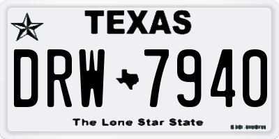 TX license plate DRW7940