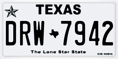 TX license plate DRW7942
