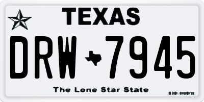 TX license plate DRW7945