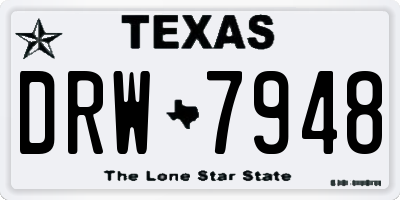 TX license plate DRW7948