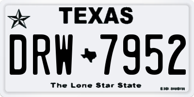 TX license plate DRW7952