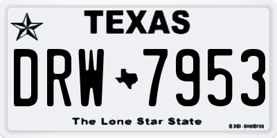 TX license plate DRW7953