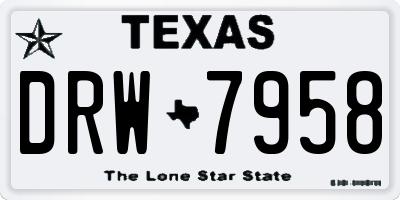 TX license plate DRW7958