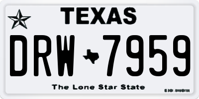 TX license plate DRW7959
