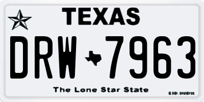 TX license plate DRW7963
