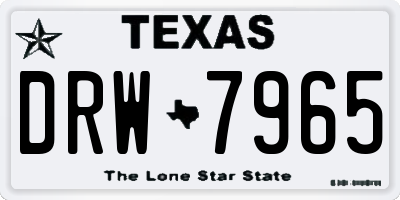 TX license plate DRW7965