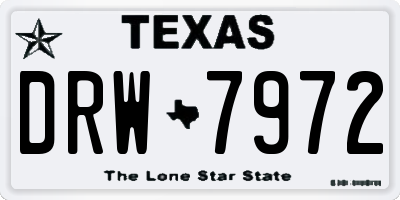TX license plate DRW7972