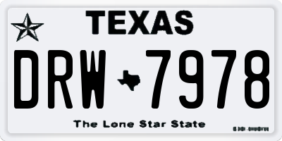 TX license plate DRW7978
