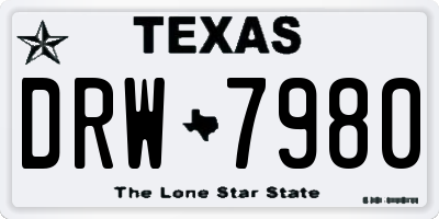 TX license plate DRW7980