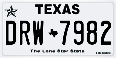 TX license plate DRW7982