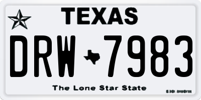 TX license plate DRW7983