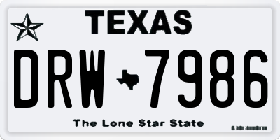 TX license plate DRW7986