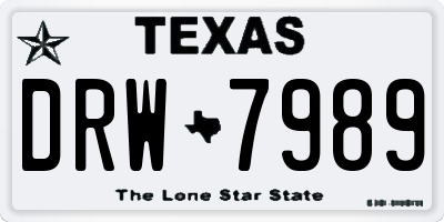 TX license plate DRW7989