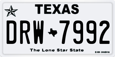 TX license plate DRW7992