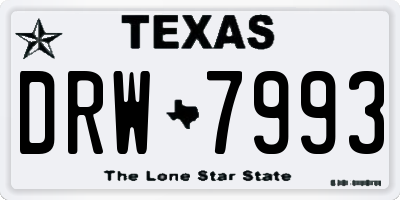 TX license plate DRW7993