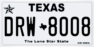 TX license plate DRW8008