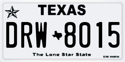 TX license plate DRW8015